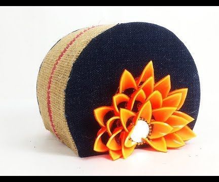 How to Make Storage Box Using Old CD and Denim Cloth?