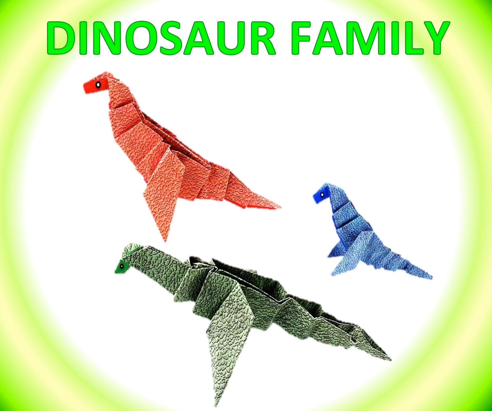 [ Paper Origami ] Cute Dinosaur Family 