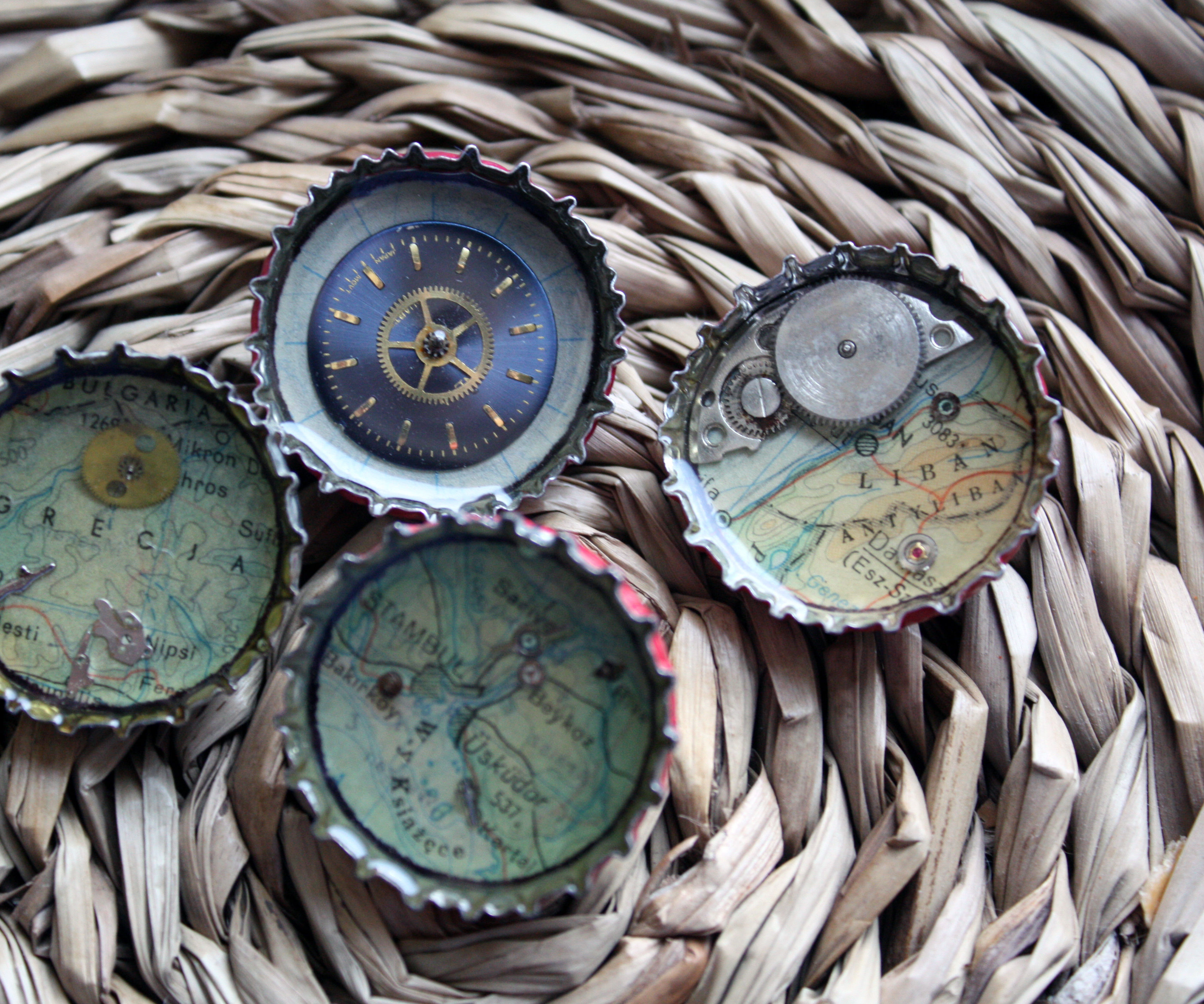 Bottle Cap Brooches