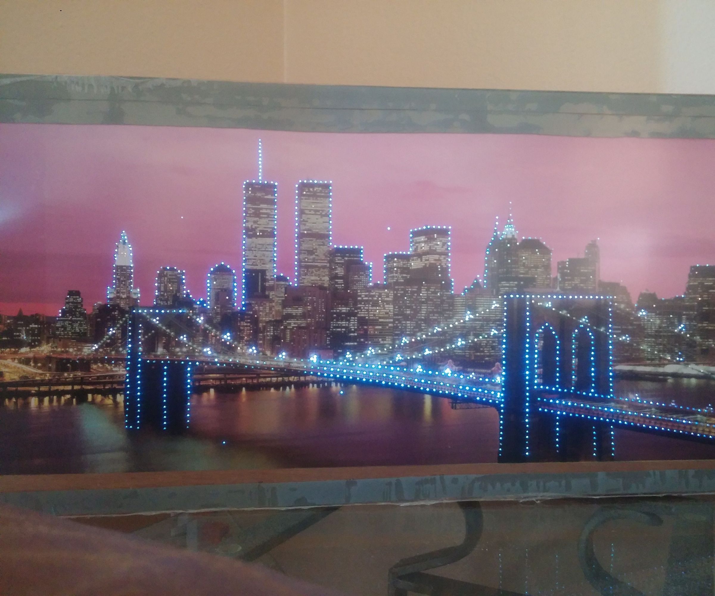 Fiberoptic New York Cityscape Using Neopixel LEDs