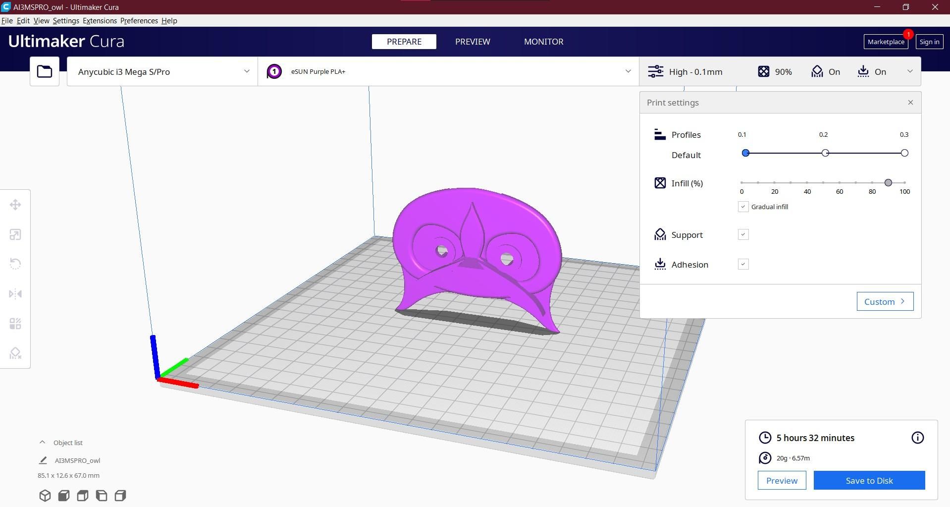 Printing Owl 3d Model