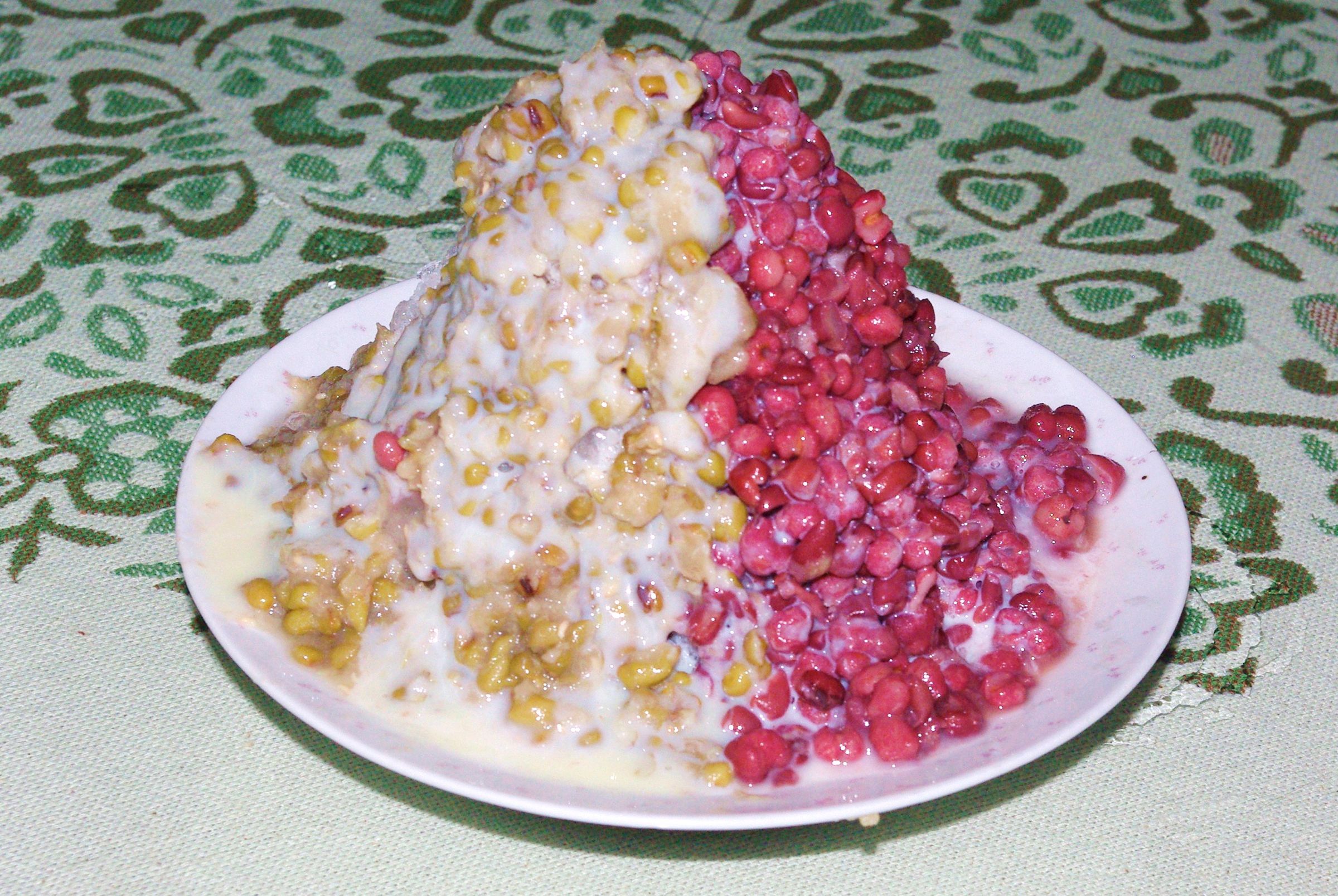 Red bean ice dessert