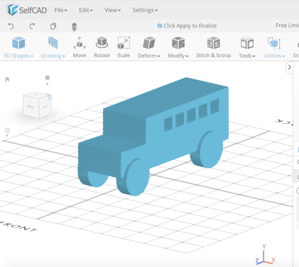 Learn Selfcad An Online 3d Modeling Software Designing A Bus