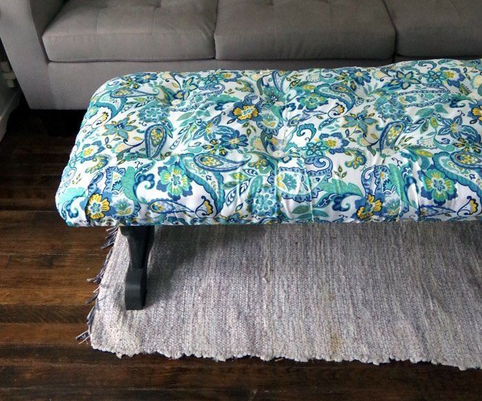 Adding Tufted Upholstery to an Old Coffee Table
