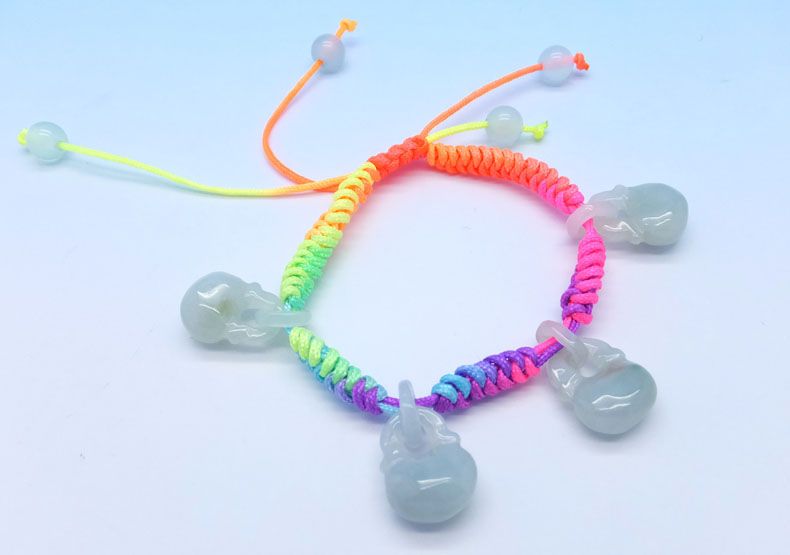 Homemade Gift Ideas - DIY Rainbow Lock Shaped Jade Charms Bracelet for Kids