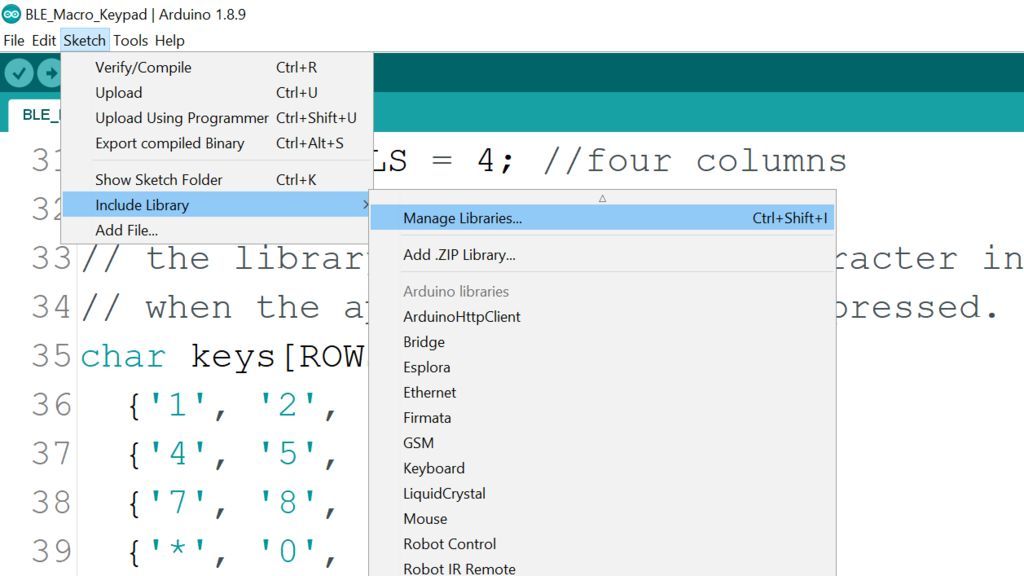 Code for the Macro Keypad