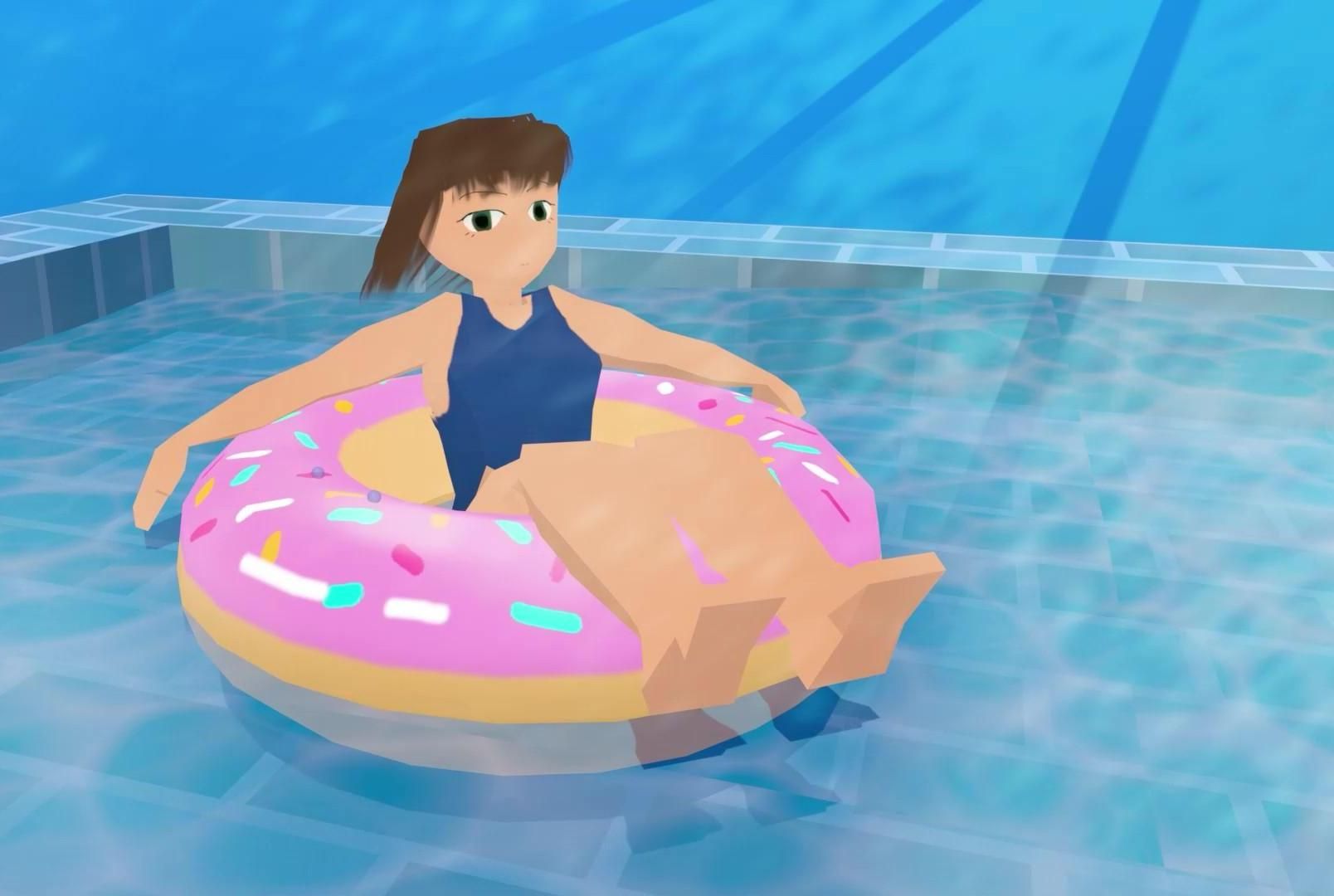 Girl Relaxing in the Pool