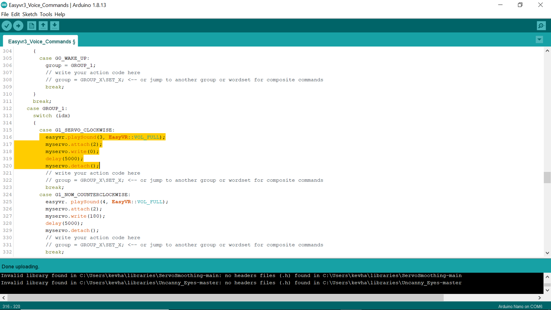 Arduino Nano Voice Controlled Multi Tasking Coding Tutorial : 8 Steps ...