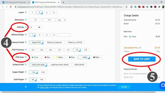 Uploading the Gerber File and Set the Parameters