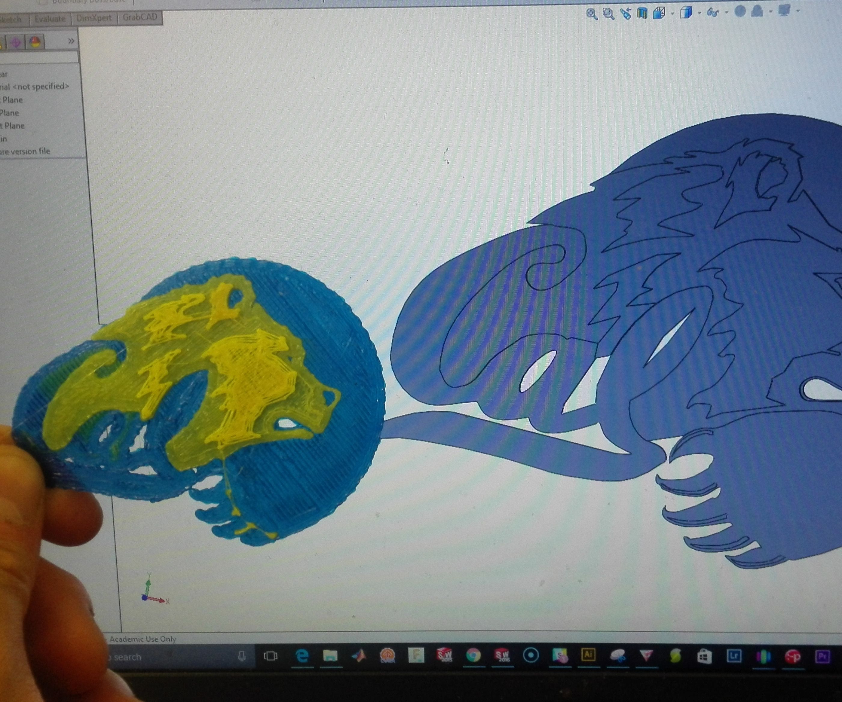 Multi-Color Printed Bear