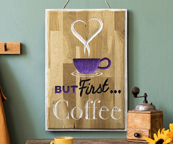 Chiselled Wooden Sign