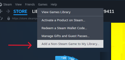 Adding the Game to Steam Library