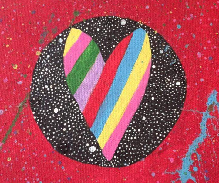 Rainbow Heart Painting 