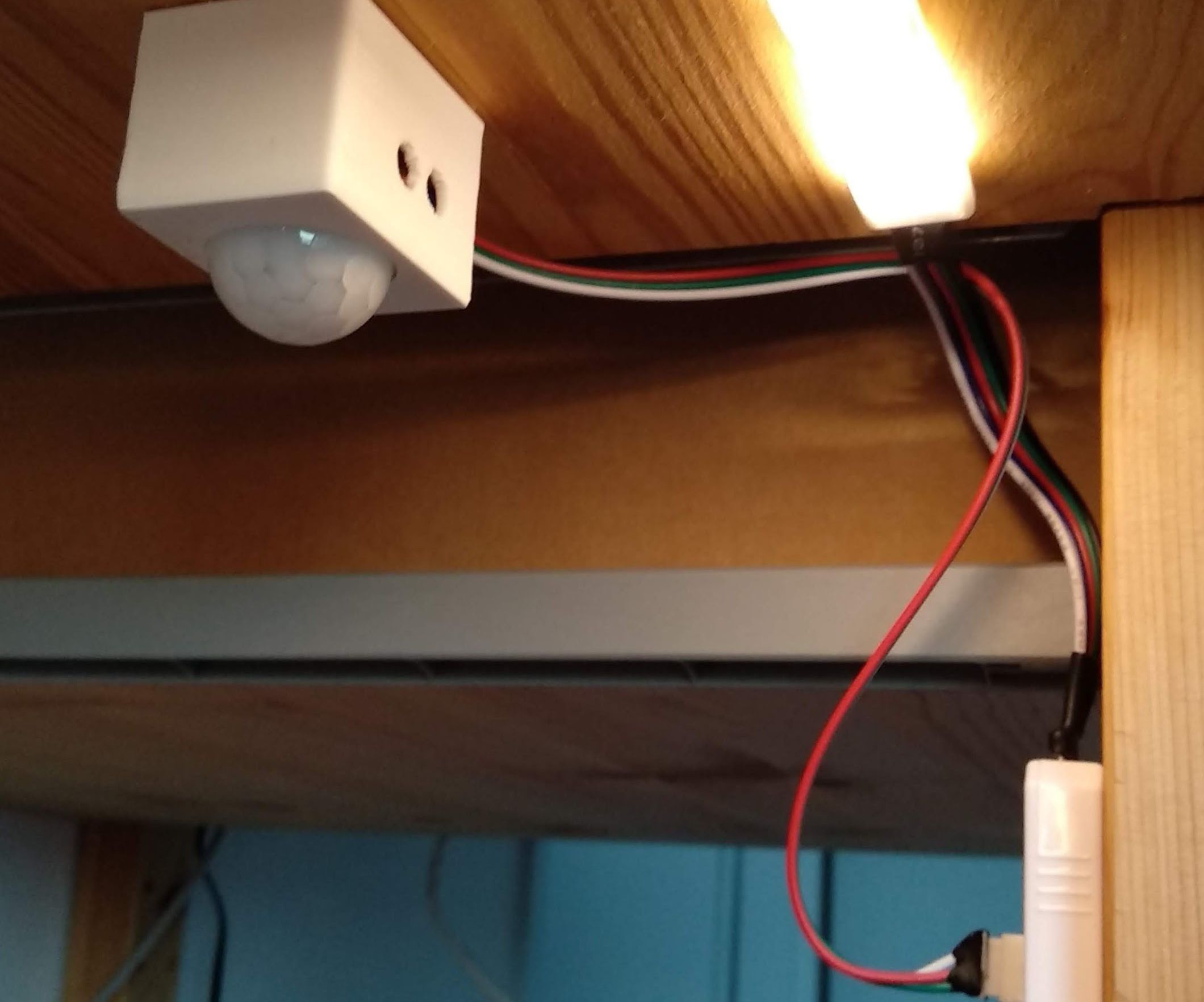 Modified RGBW LED Strip Controller, PIR Controlled, ESP8285 