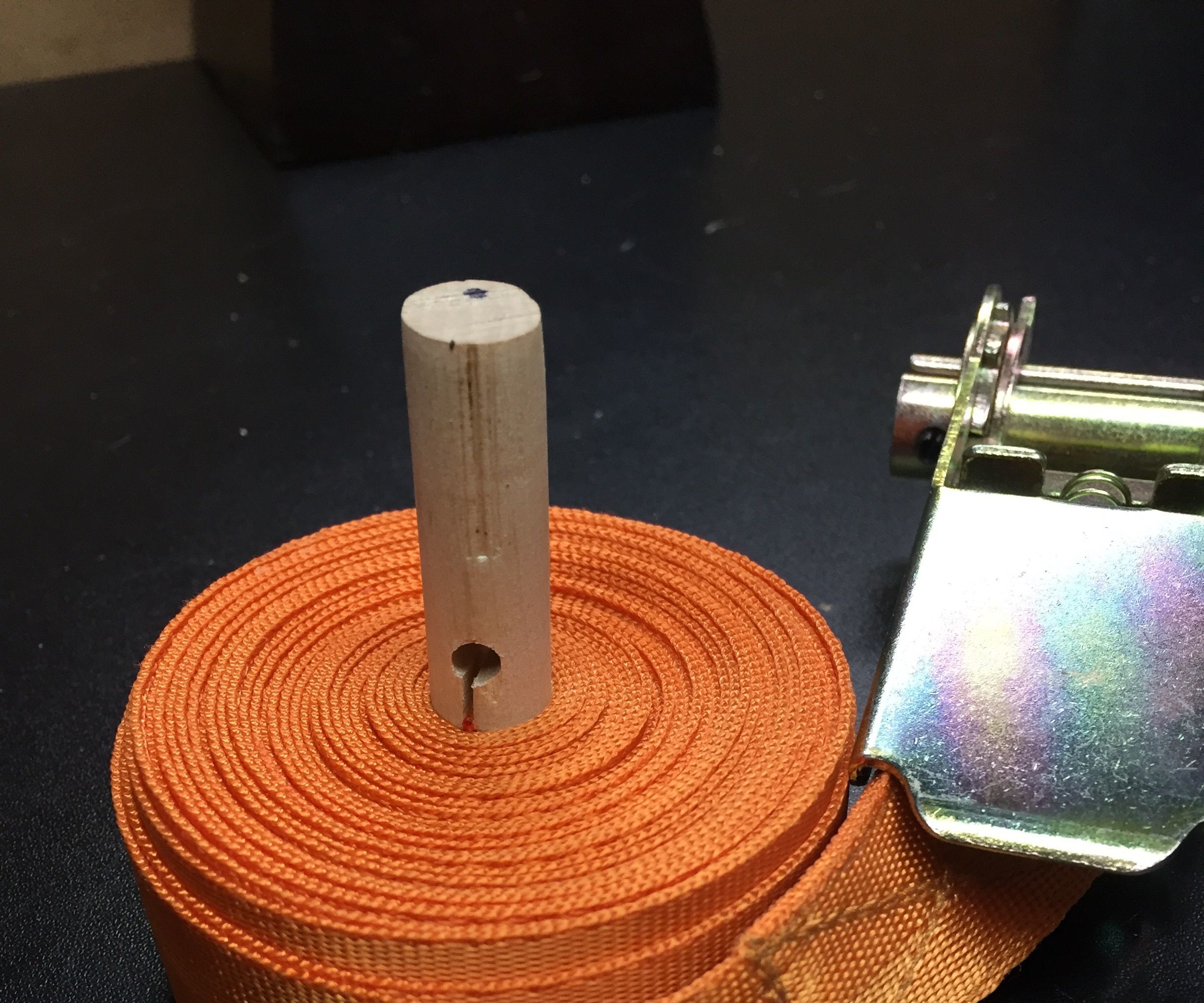 Ratchet strap winder tool for drills