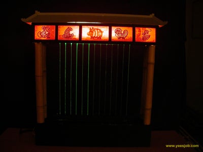 Illuminated Fountain Chinese Gate Lantern Lamp