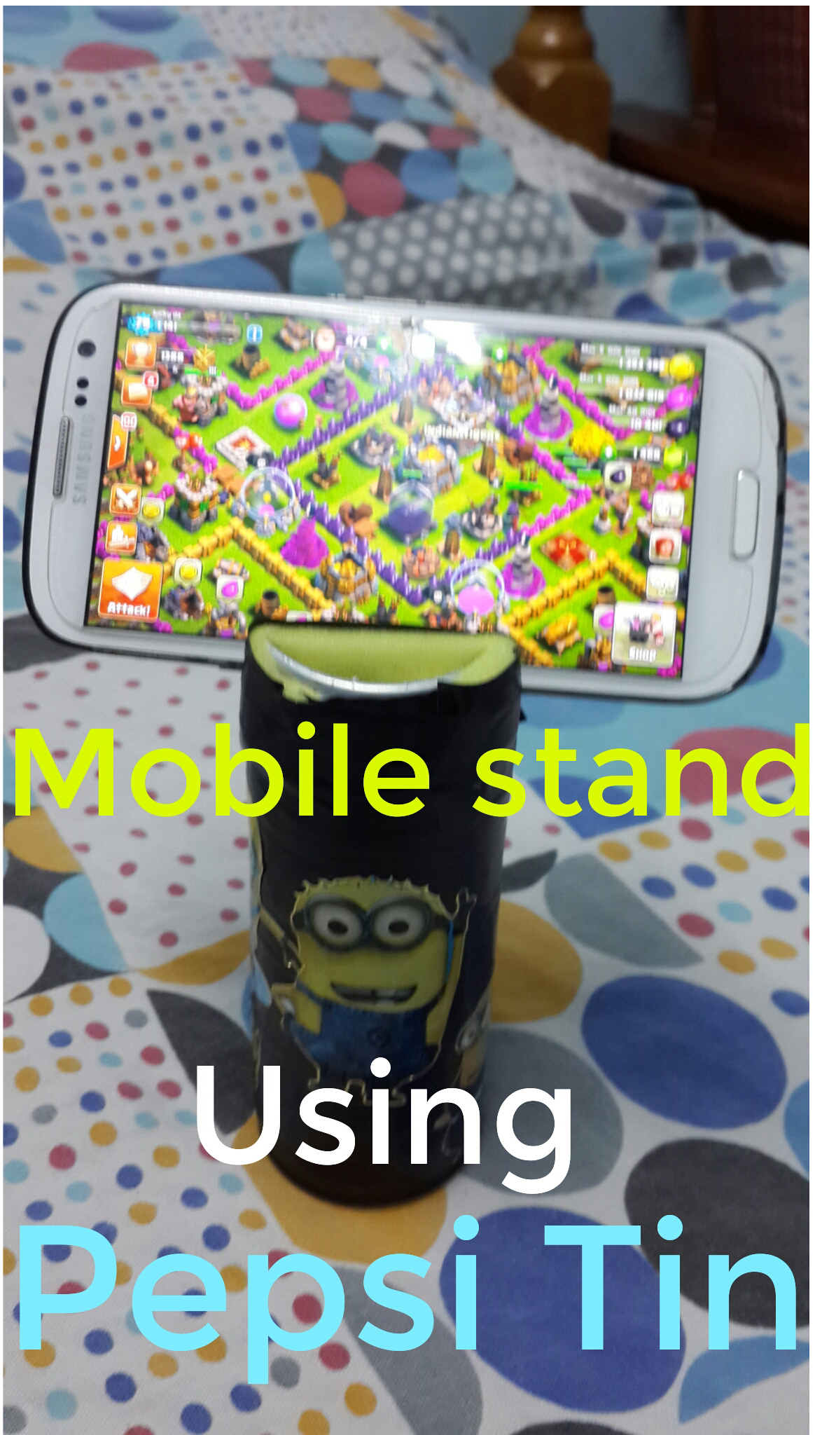 Mobile stand using Pepsi Tin