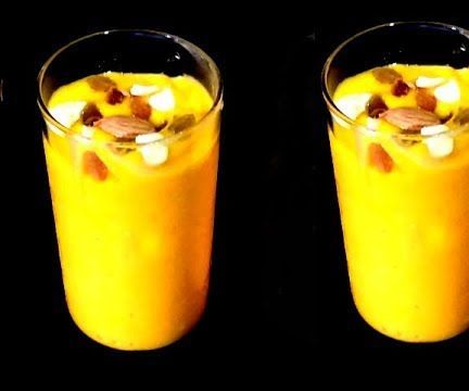 Mango Lassi | Mango Sweetened Buttermilk Mango Yogurt Smoothie | Summer Drink | Sweet Lassi