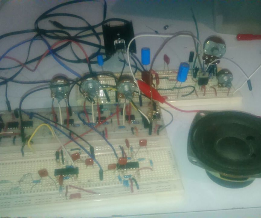 Sound Amplifier With TDA2050 and Equalizr With 741 Opam