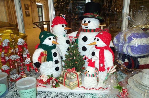 Crochet and Knit Snowman Family