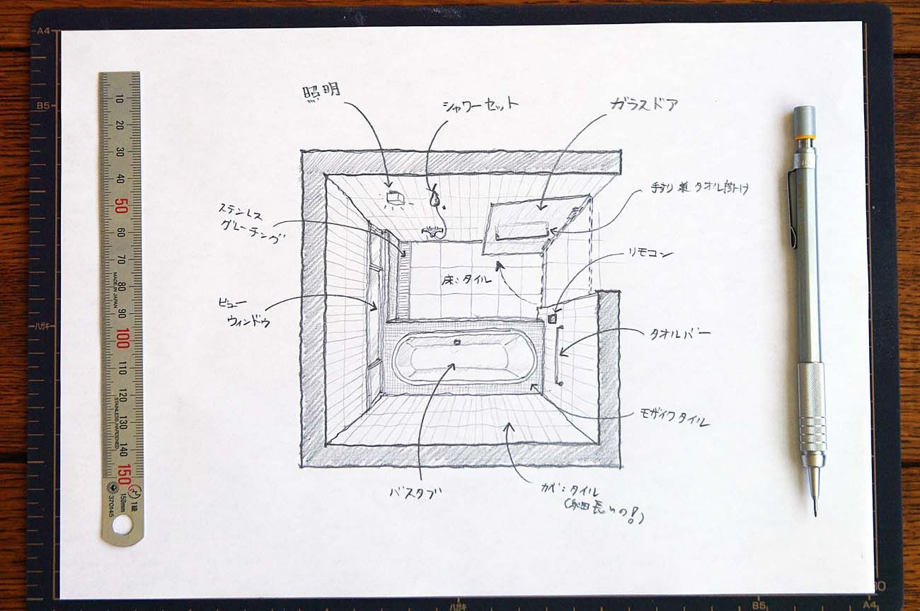 I Sketch a Interior of a Bathroom Impromptu