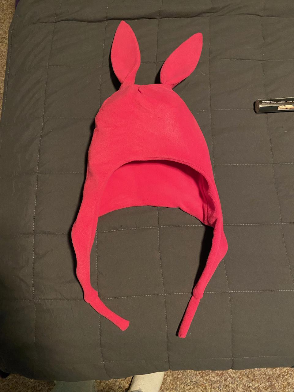 DIY Louise Belcher Fleece Bunny Ear Hat