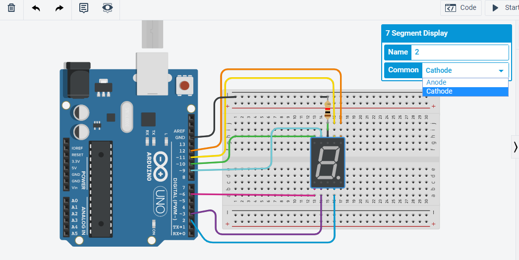 Interfacing Seven Segment Display on TinkerCad : 4 Steps - Instructables