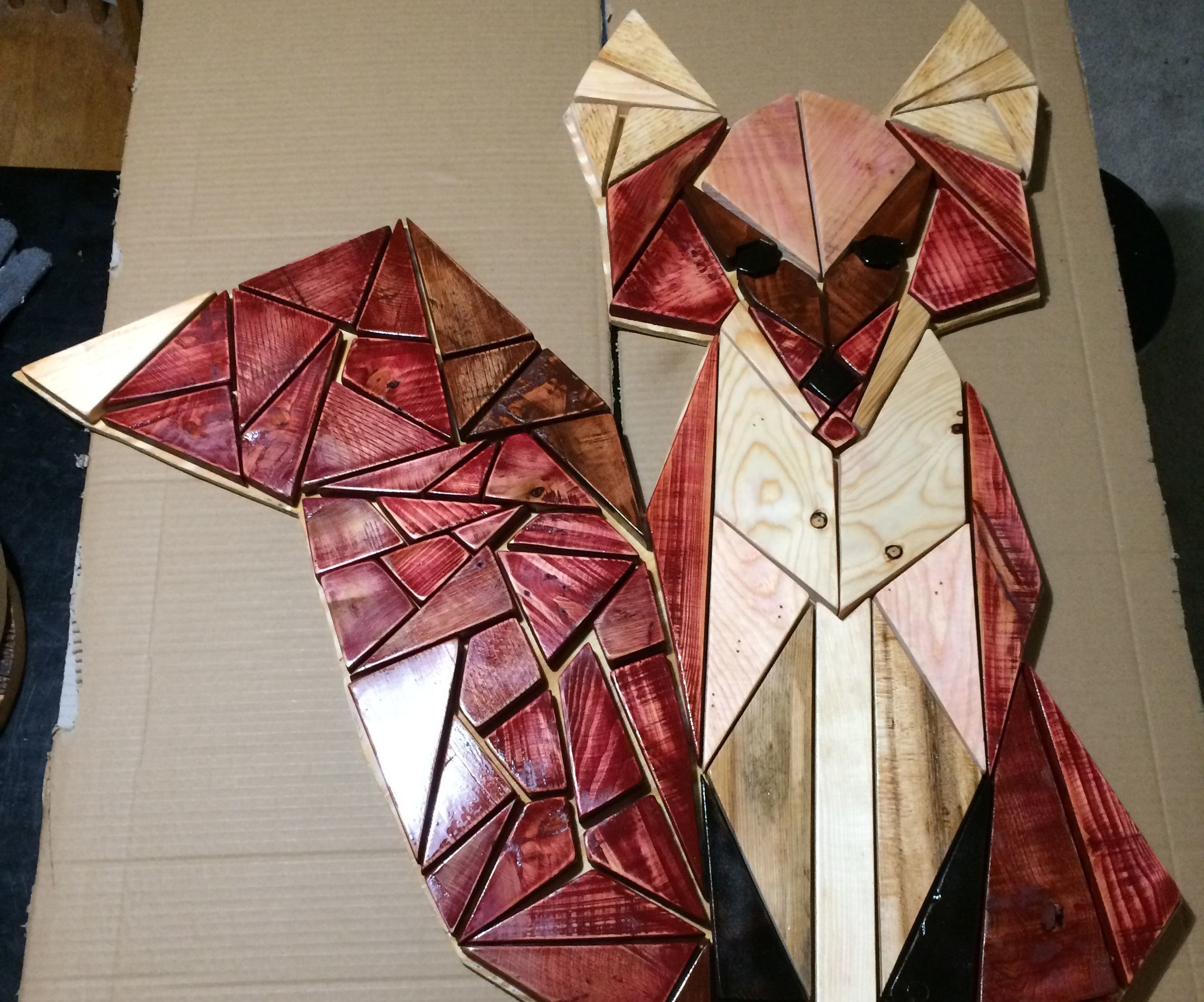 Geometric Wooden Fox From Scraps