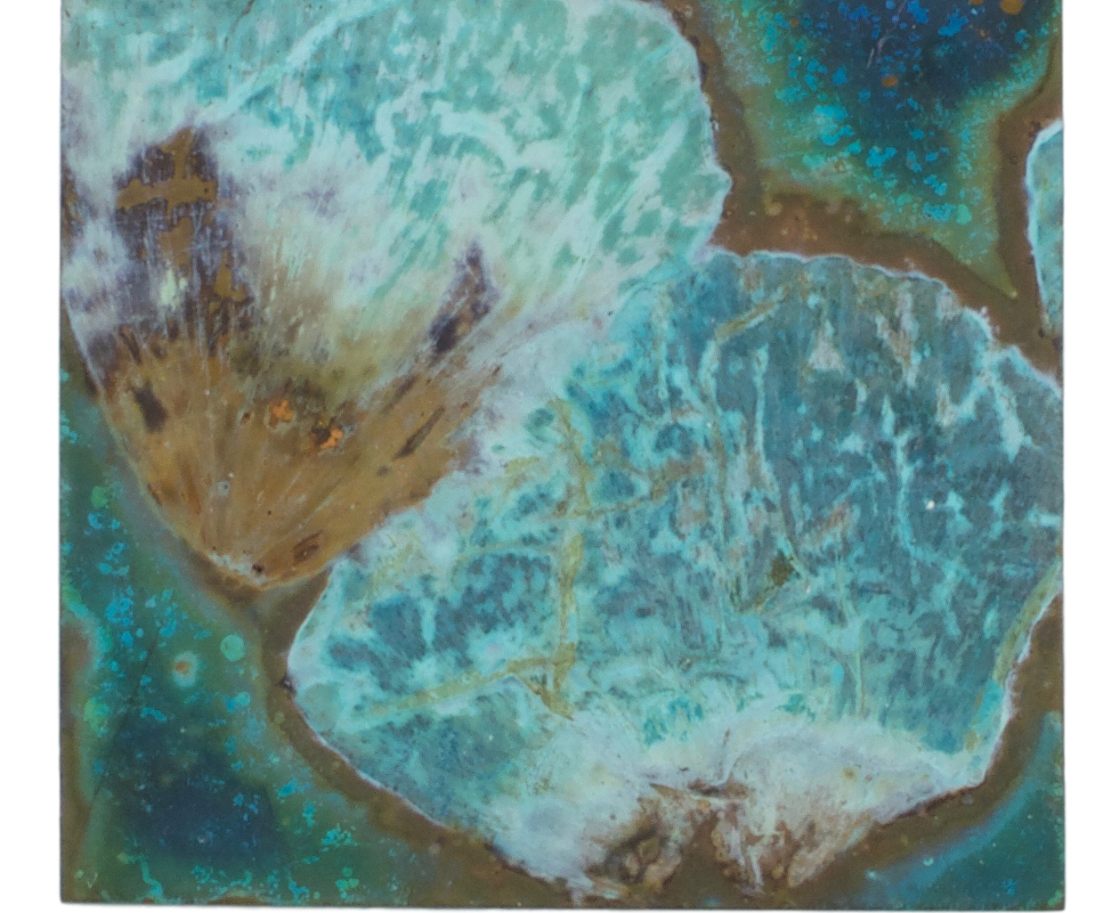 Flower and Ammonia Patina on Copper