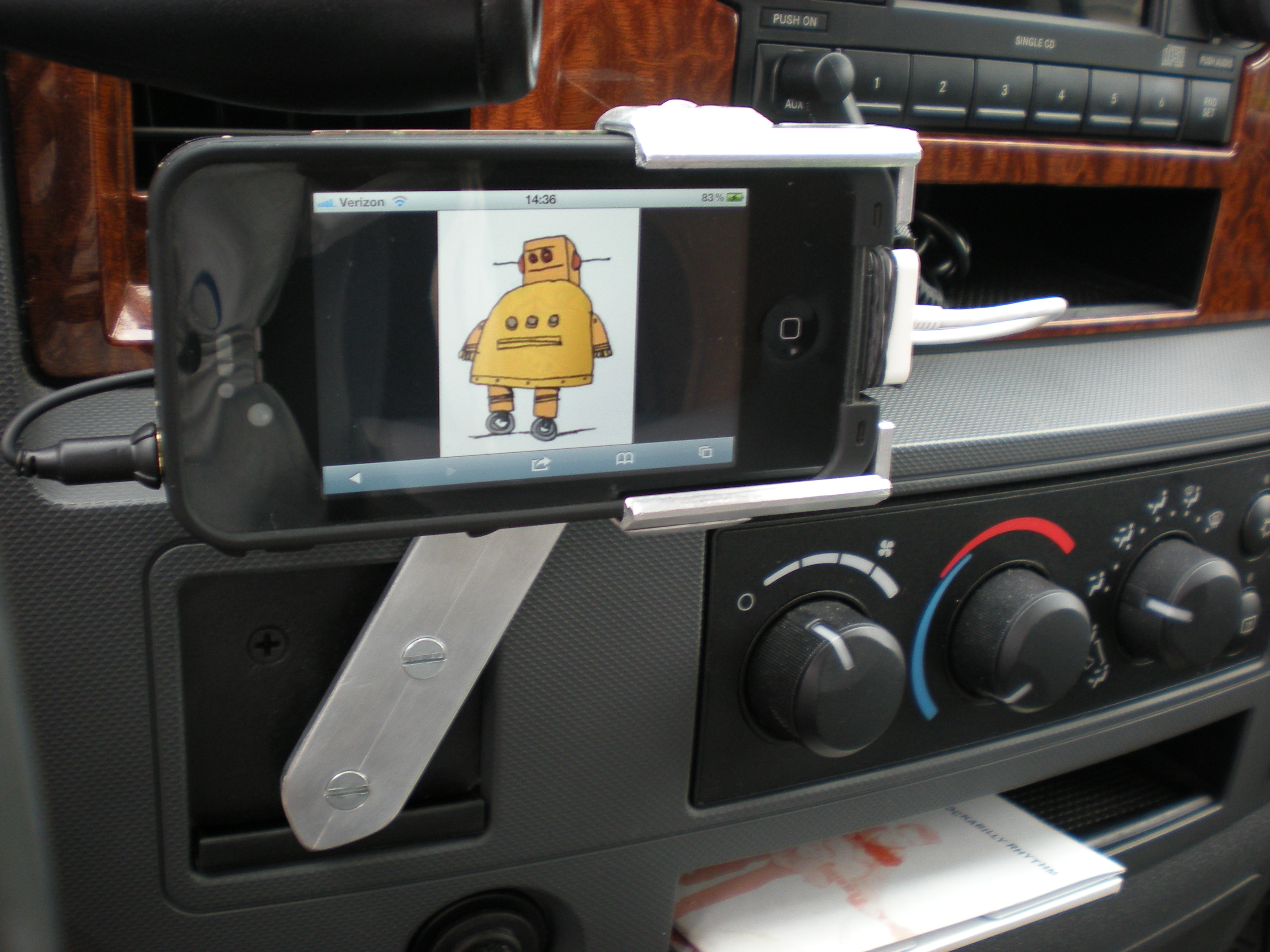 Rotating Car Mount for IPhone Out of Recycled Electronics and Garage Junk