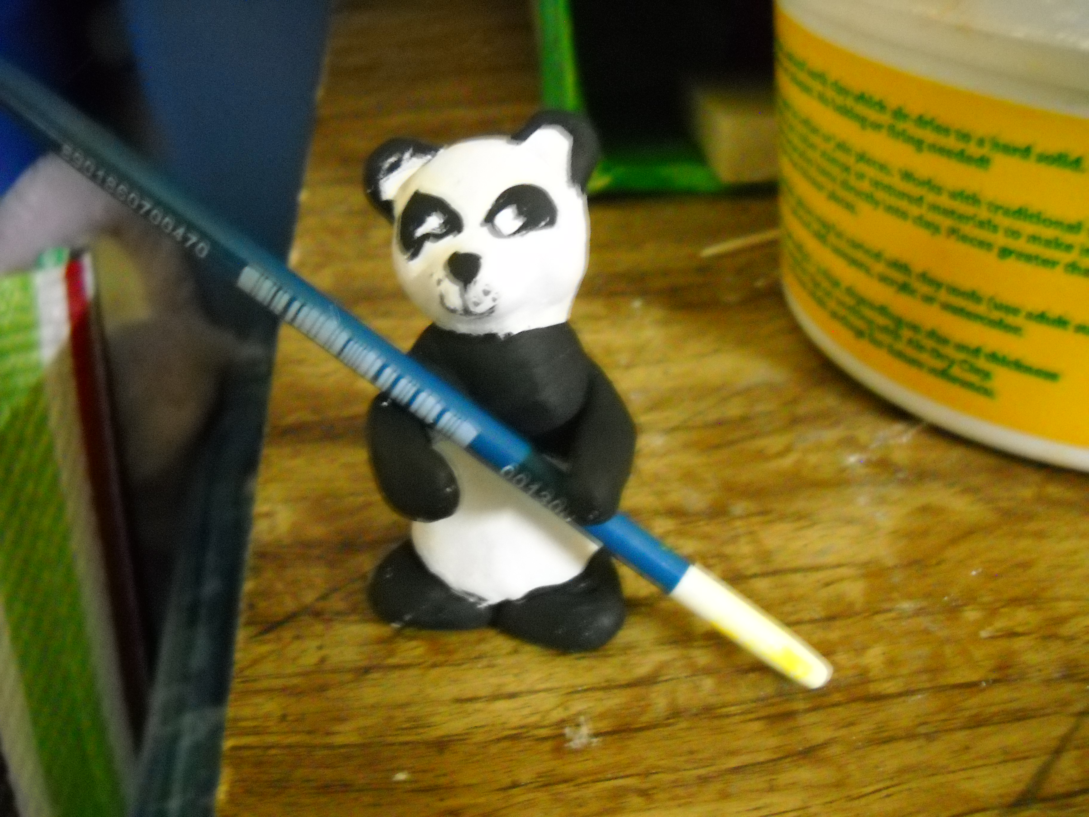 Clay Panda Chopsticks or Spoonholder