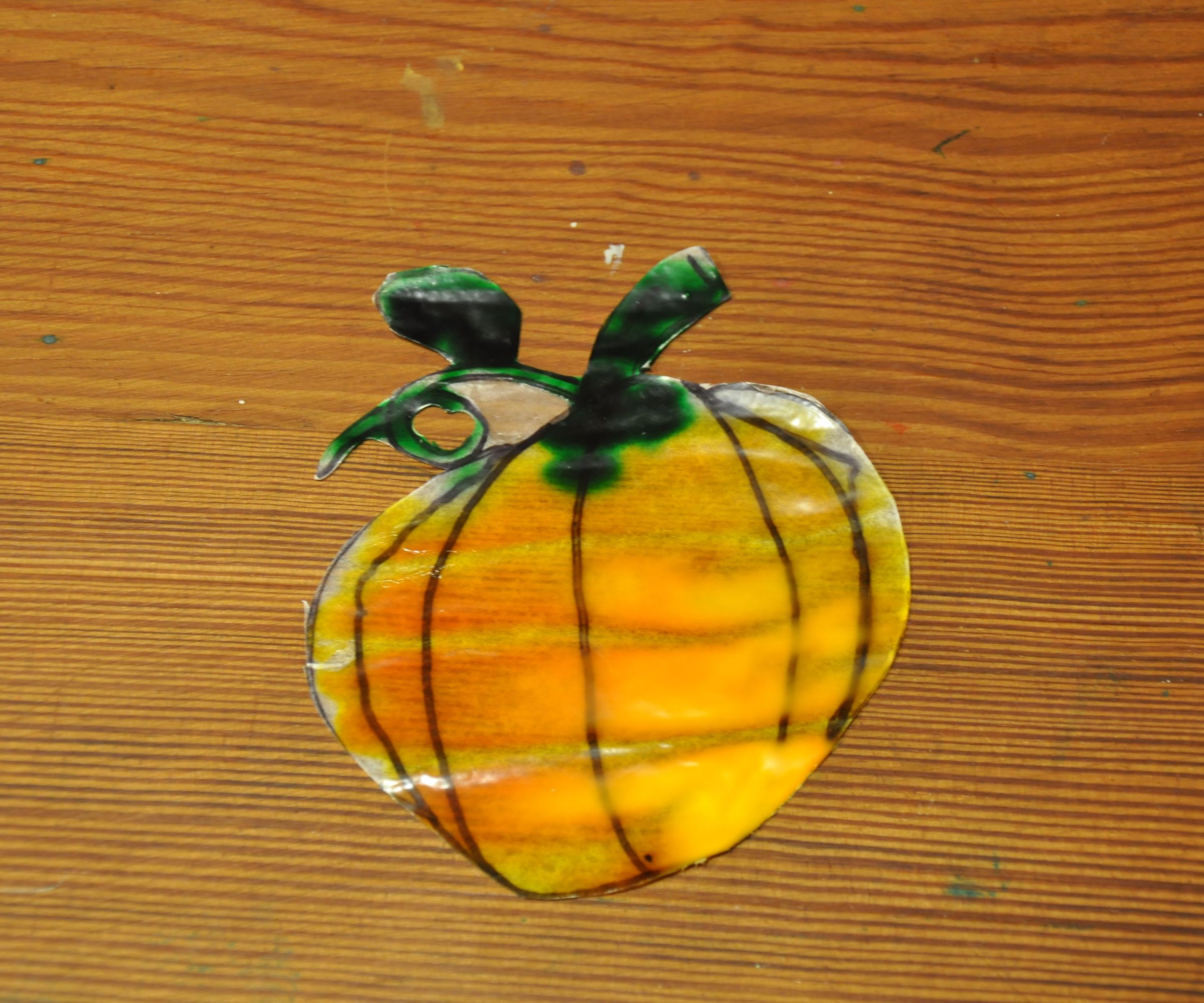 White Glue Pumpkin Ornament