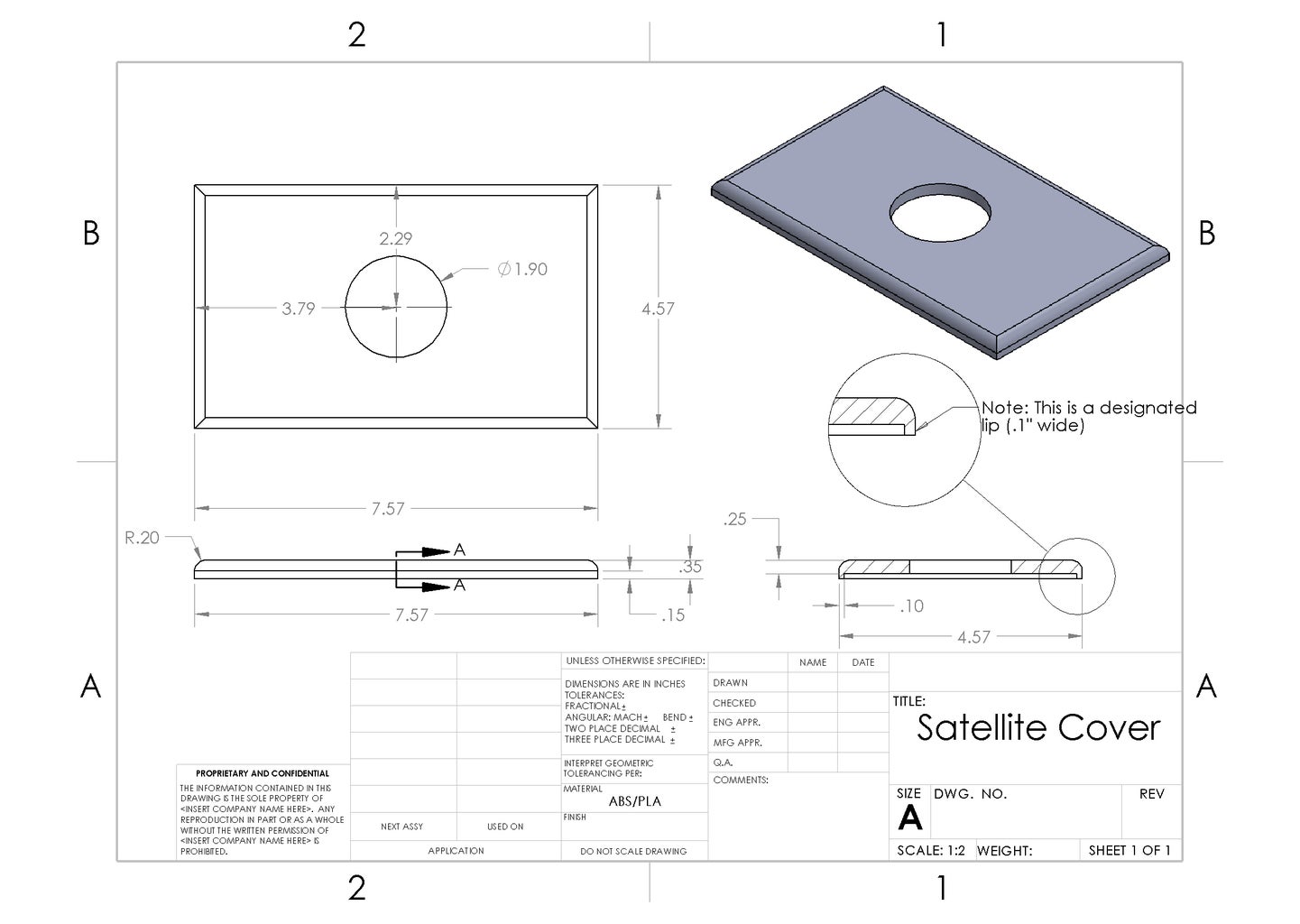 Schematics and Dimensions - Hull Cover