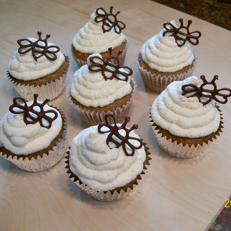 Organic Honey-Walnut Cupcakes W/ Honey-Vanilla Whipped Cream