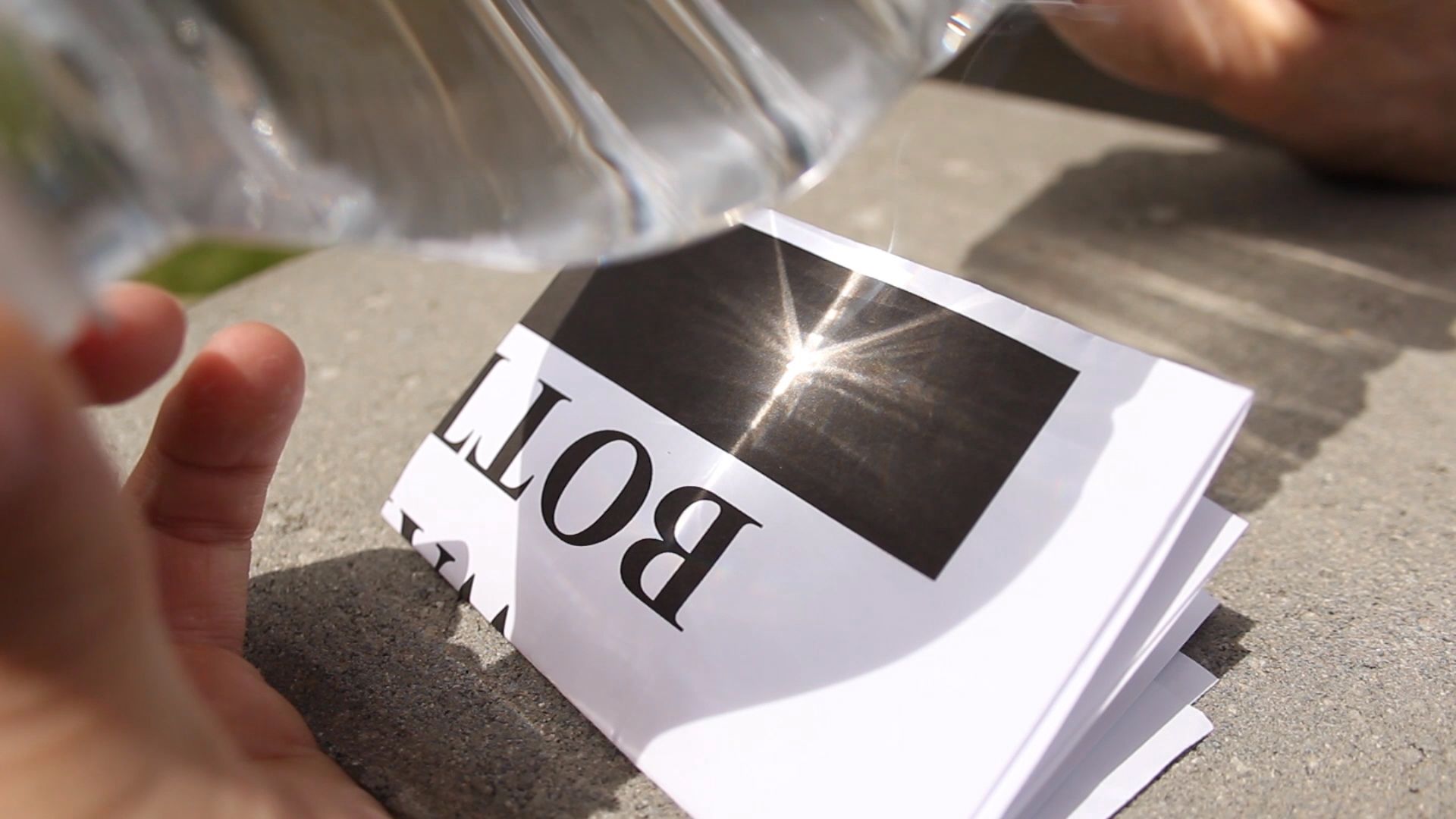 WATER BOTTLE STARTS FIRE!!