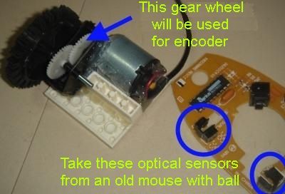 Gear With Optical Encoder on a Gear Wheel