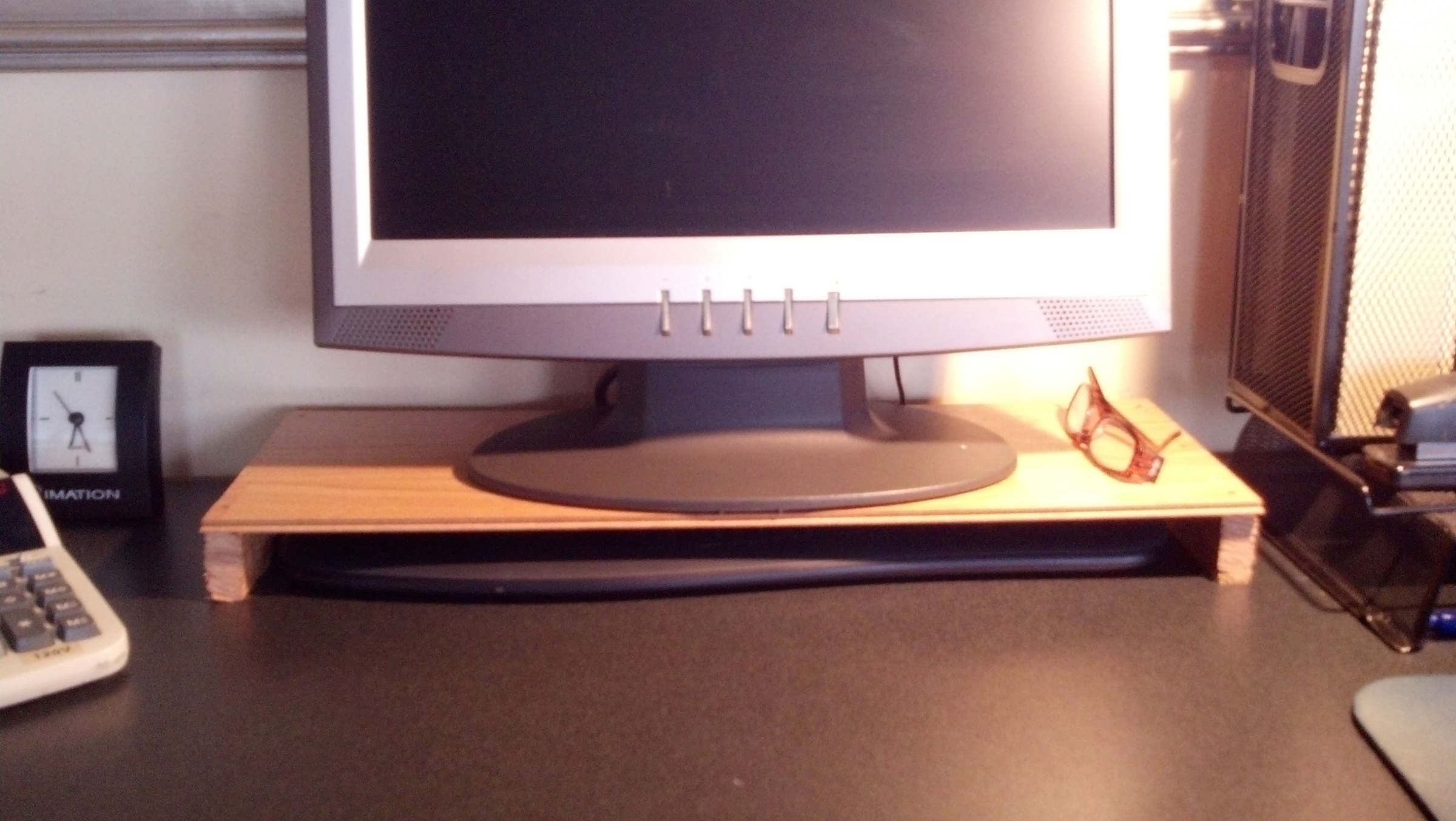 Computer Monitor Stand & Keyboard Cave
