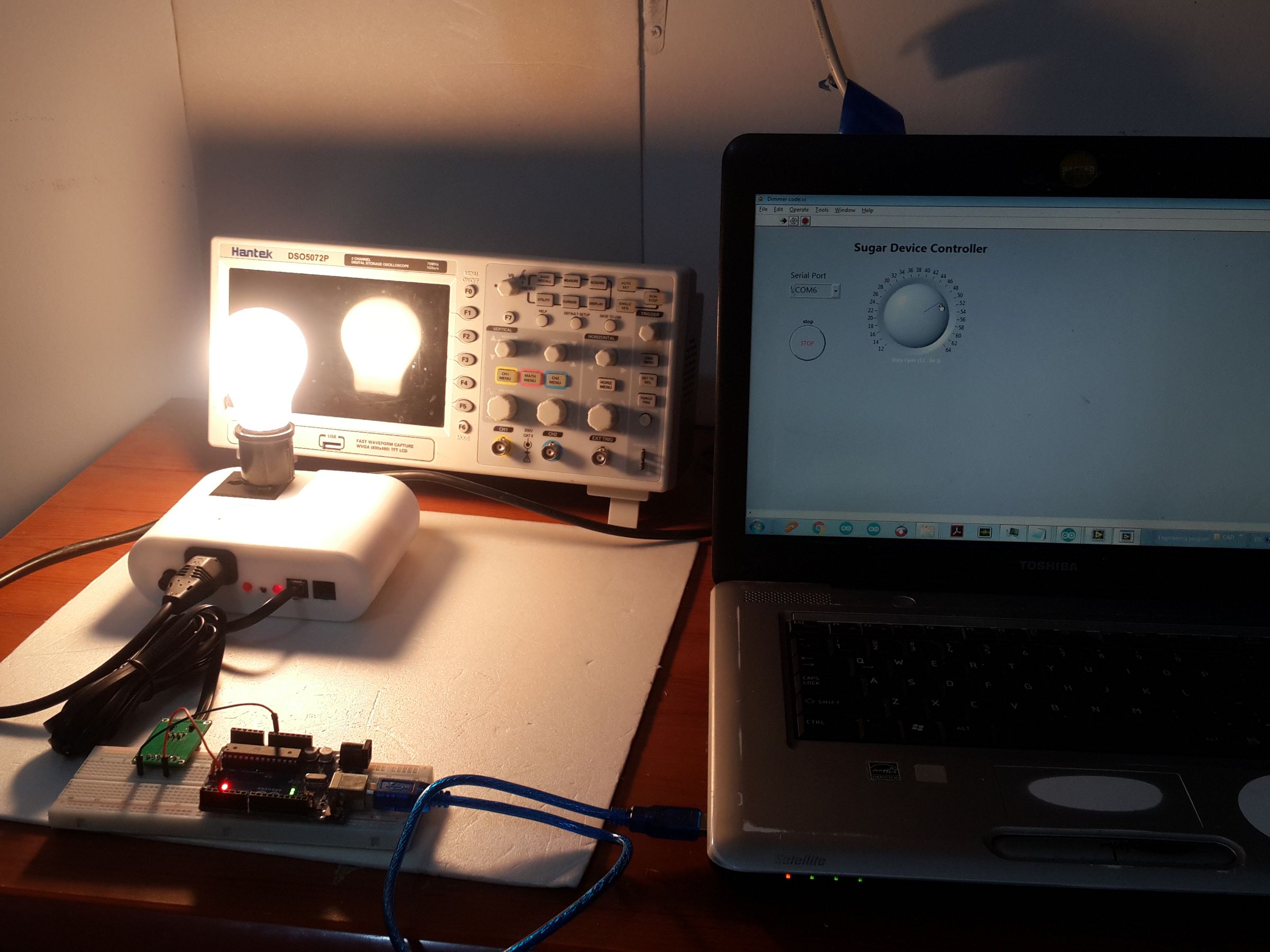 Labview Meet Arduino ! Control AC Dimmer Lamp 6 Steps (with Pictures