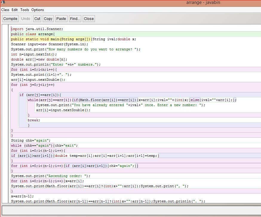 Java Program- ASC & DESC Order