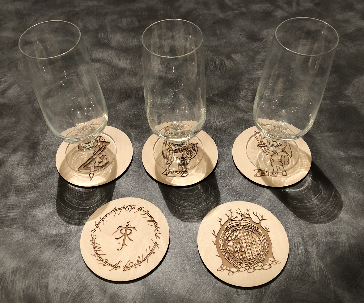 Drink Coasters With a Tolkien or Zelda Theme
