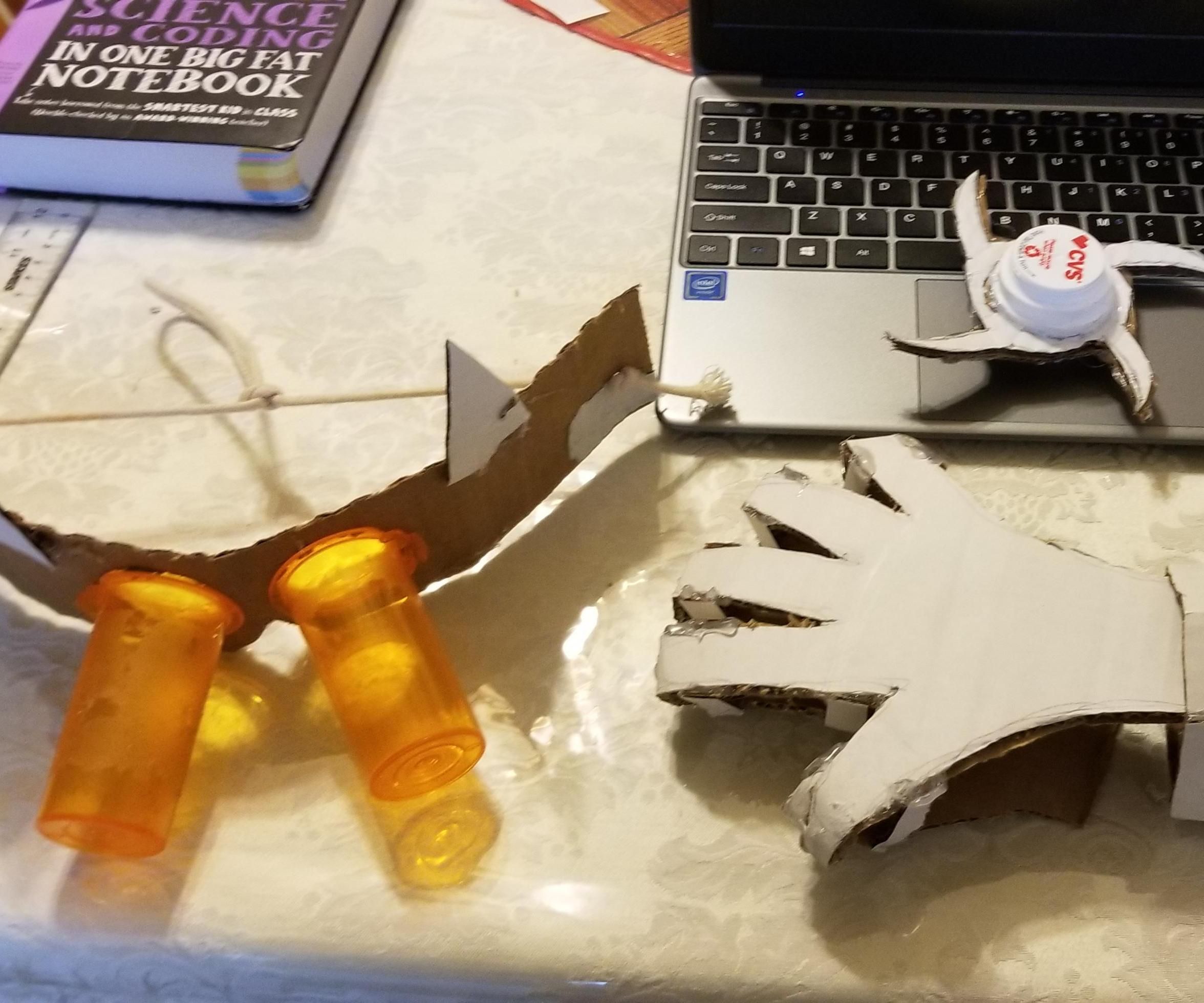 Cardboard Arm Glove, Goggles, Ninja Star