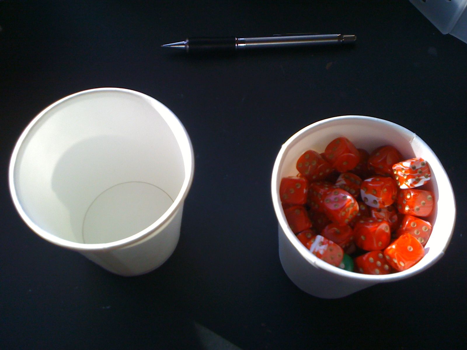 How to ease your Dice rolls with a recycled coffee cup.