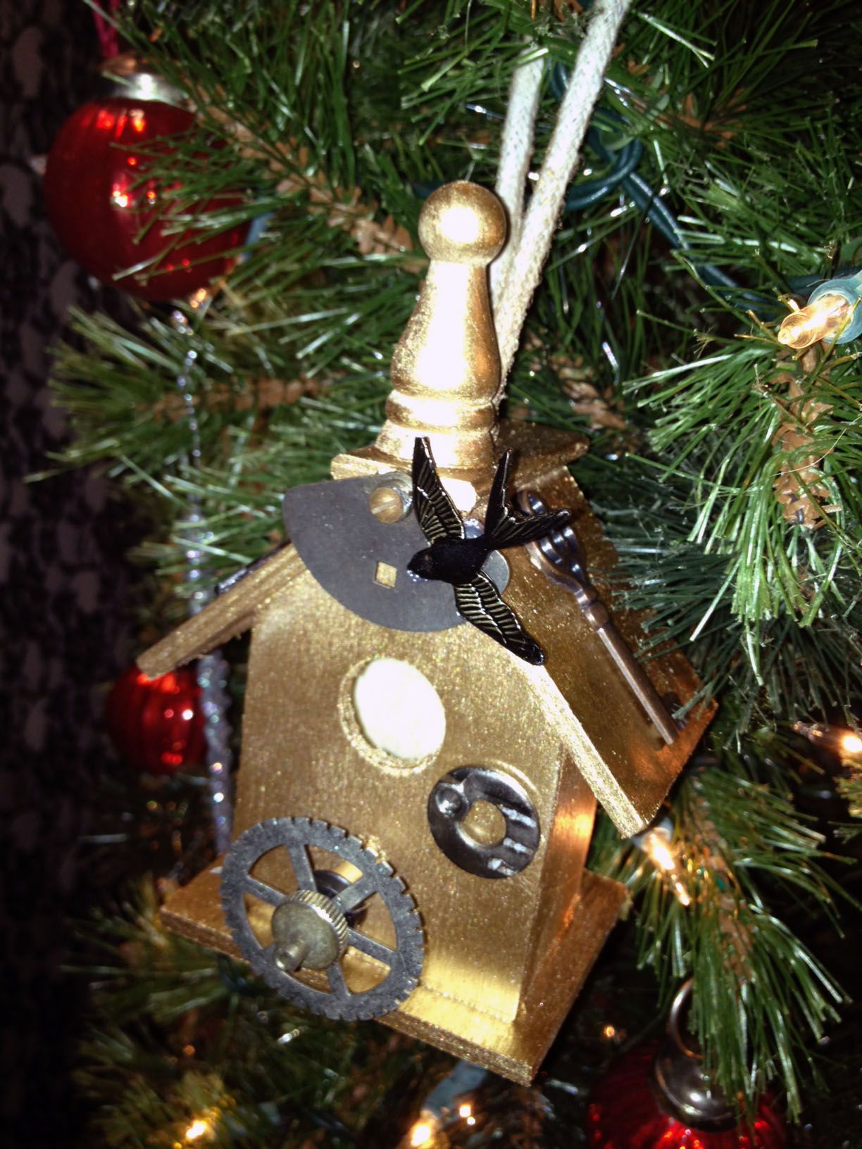 Steampunk Birdhouse Ornament