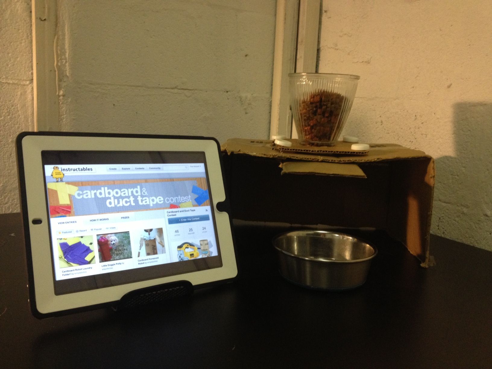 Cardboard Cat Feeder