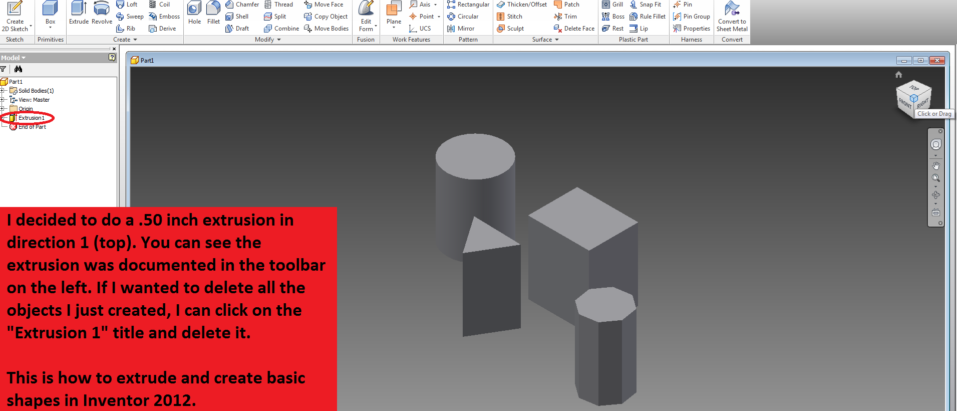 Understanding AutoDesk Inventor 2012: Creating Objects and Extruding