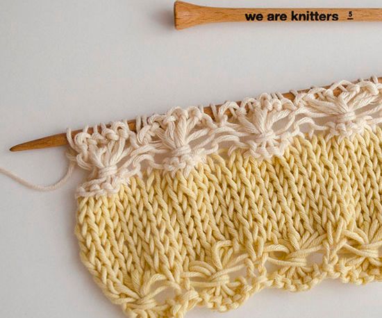 How to Knit a Line of Flowers
