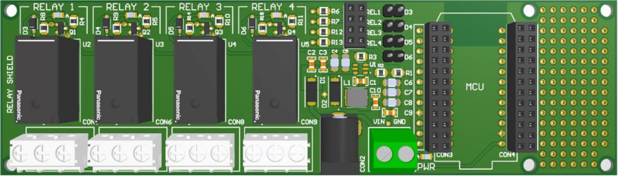 PCB Board 3D View and Dimensions