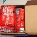 Stuff a package with reused packing materials