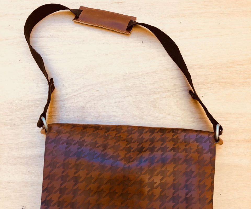 Laser Etched Trifold Leather Bag