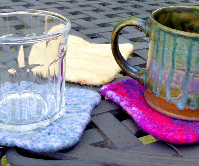 Quick knitted coasters